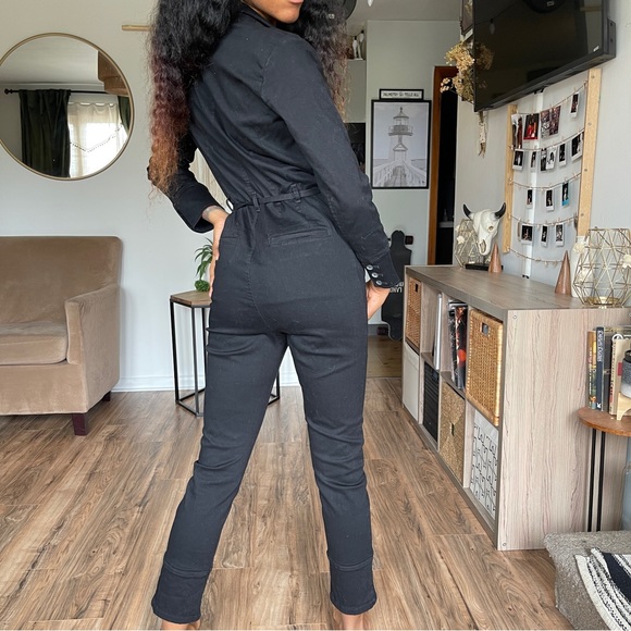 Free People Black Denim Jumpsuit - Picture 5 of 6